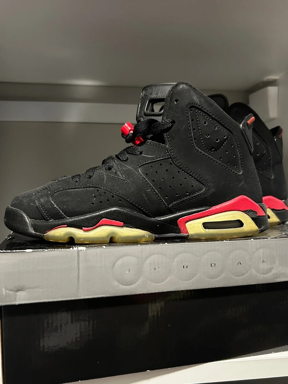 Air Jordan 6 Retro GS “Varsity Red” 2010 Black Red 5.5Y 384665-061 + Box